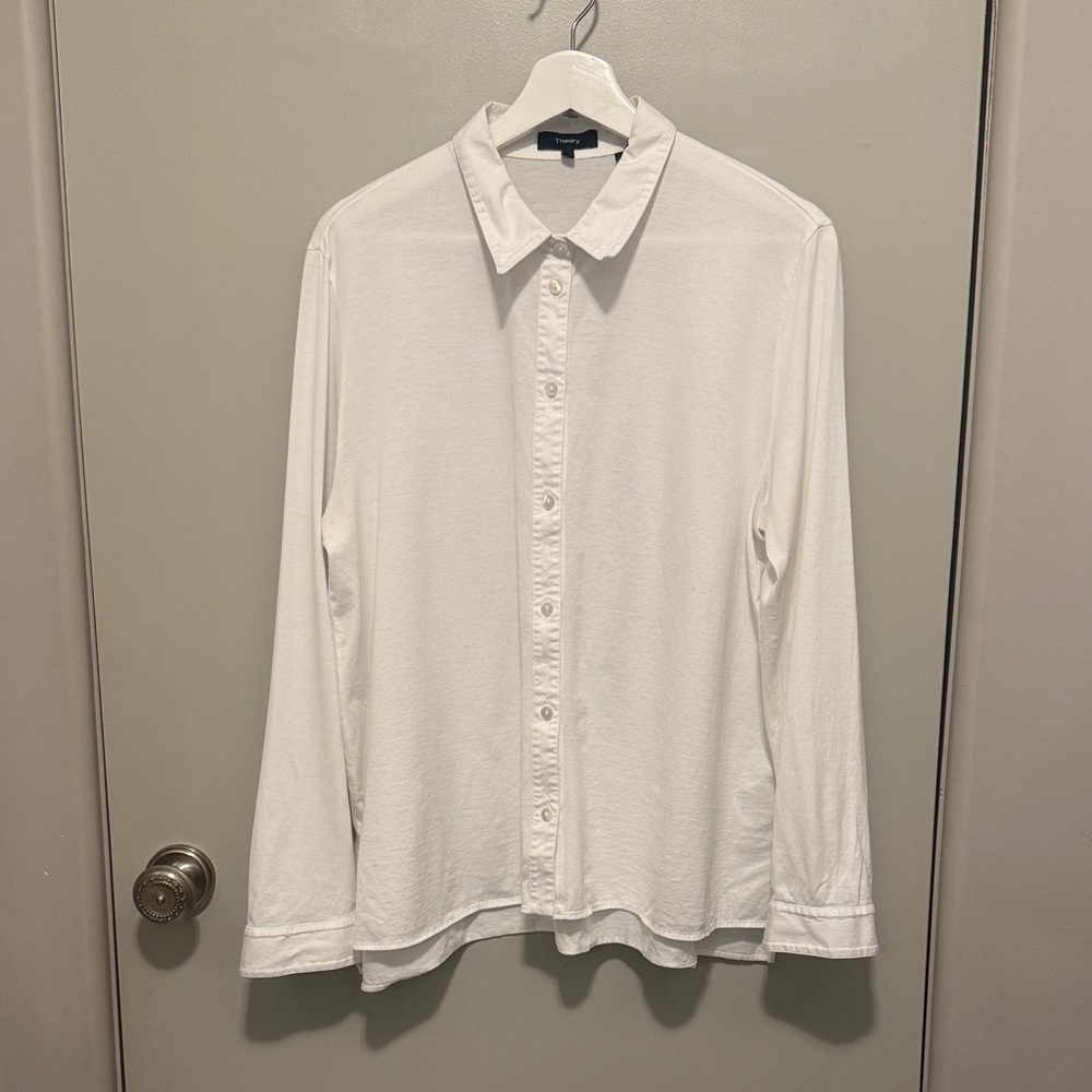 Theory Women's White Button-Down Shirt